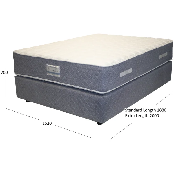 Diamond Queen Base and Mattress Set with Dimension
