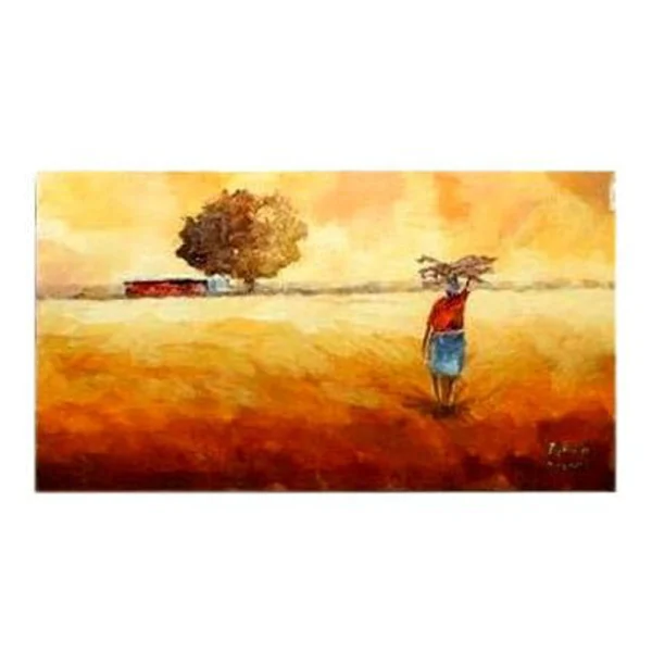 painting of lady walking