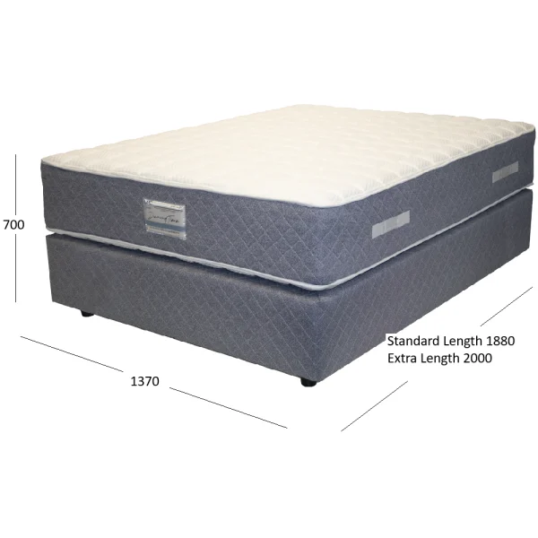 Diamond Double Base and Mattress Set with Dimensions