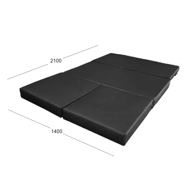 FOLDABLE OTTOMAN DOUBLE MATTRESS L&L OPEN with dimensions