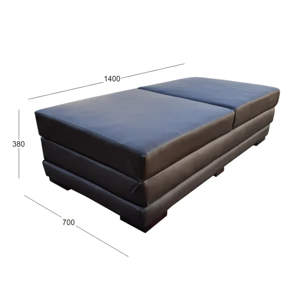FOLDABLE OTTOMAN DOUBLE MATTRESS L&L with dimensions