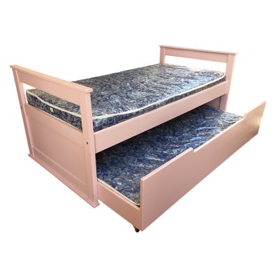 trundle bed with pull out bed pink