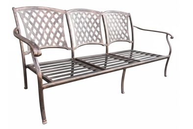 CLASSIC-MORRIS-3-SEATER-CAST-ALUMINIUM-BRONZE-ON-BLACK---SHOP-SOILED