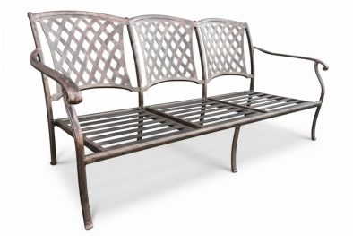 CLASSIC-MORRIS-3-SEATER-CAST-ALUMINIUM-BRONZE-ON-BLACK---SHOP-SOILED
