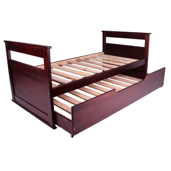 Trundle bed single mahogany 3