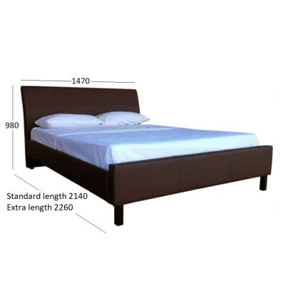 AMELIA DOUBLE BED L & L WITH DIMENSIONS