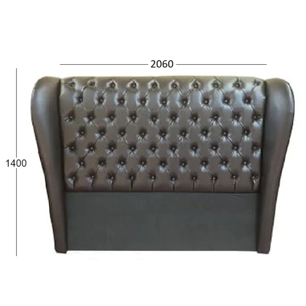 CHESTERFIELD WING QUEEN HEADBOARD L & L WITH DIMENSIONS