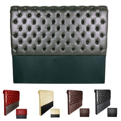 Chesterfield Headboard Queen Leather & Leatherette various colours