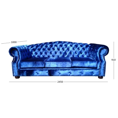 CHESTERFIELD 3 SEATER WITH DIMENSIONS