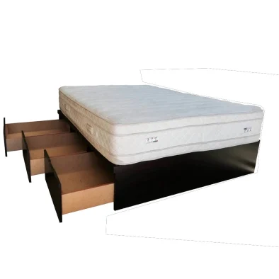 Basebed With 3 Draw Standard length Painted Bordeaux