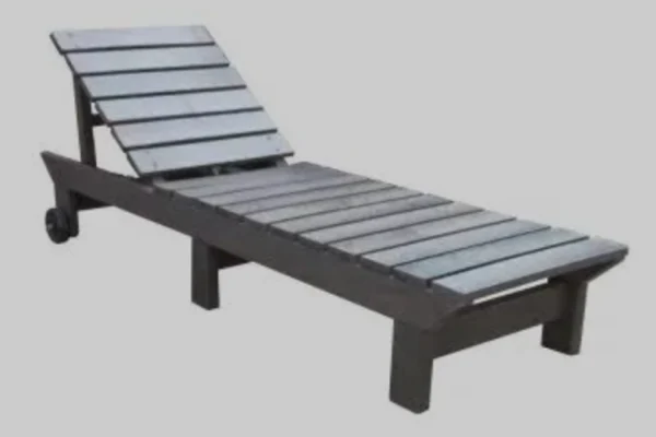 ROYAL SUN LOUNGER WITH 3 BACKREST SETTINGS (RECYCLED PLASTIC- Brown)