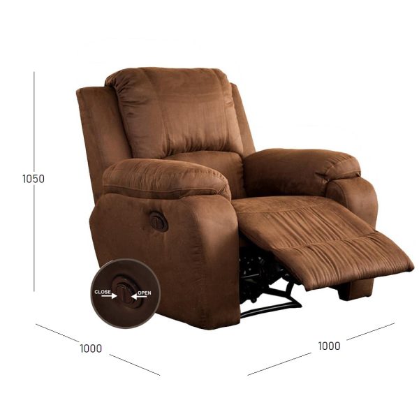 Premier single recliner fabric with dimensions