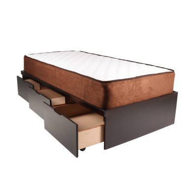 Basebed single mahogany 45 with mattress 3