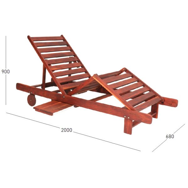 Bay adjustable lounger with dimensions