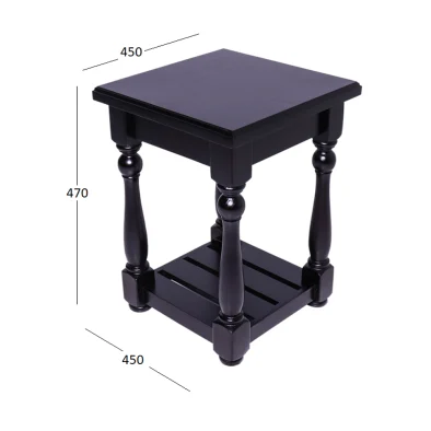 Farmhouse side table 600x600 with dimensions
