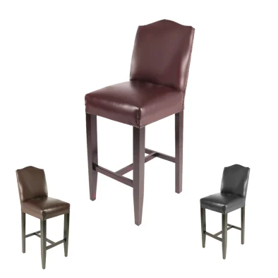 EMPIRE BAR CHAIR (VARIOUS LEATHERETTE OR LEATHER OPTIONS)