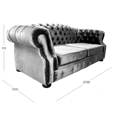 CHESTERFIELD ARCH 2.5 SEATER L&L WITH DIMENSIONS