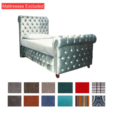 Chesterfield bed 107 fabric various colours