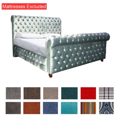 Chesterfield bed King fabric various colours