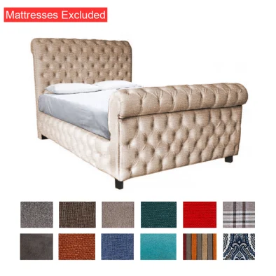 Chesterfield bed Double fabric various colours