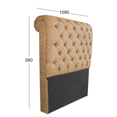 CHESTERFIELD HEADBOARD SINGLE FABRIC WITH DIMENSIONS