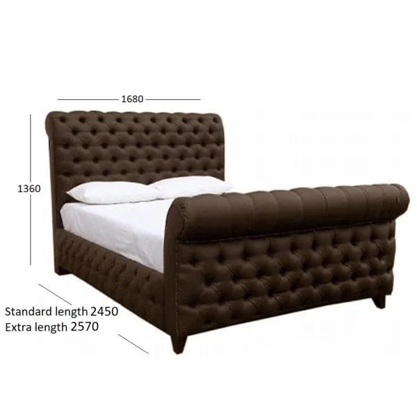 CHESTERFIELD QUEEN BED L & L WITH DIMENSIONS