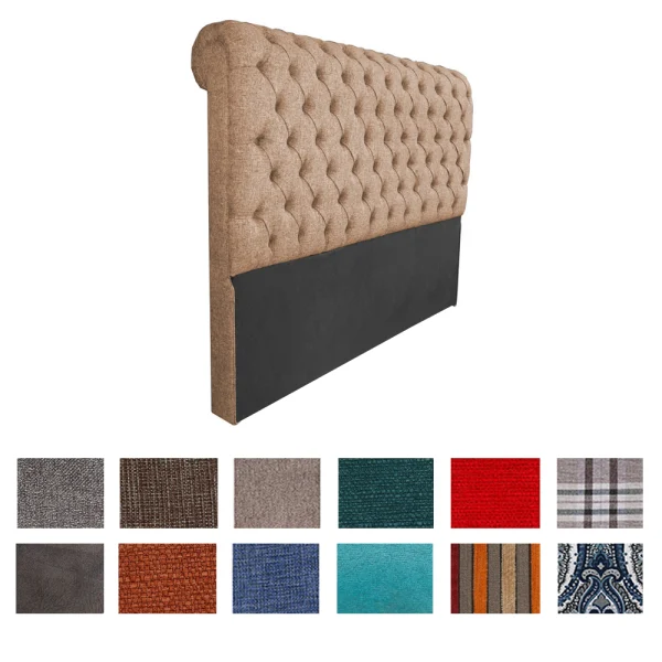 Chesterfield headboard King fabric various colours