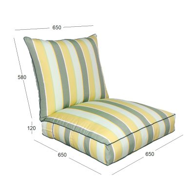 Classic seat and back cushion with dimension
