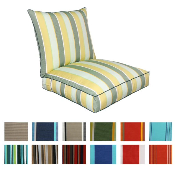 Classic seat and back cushion with swatches