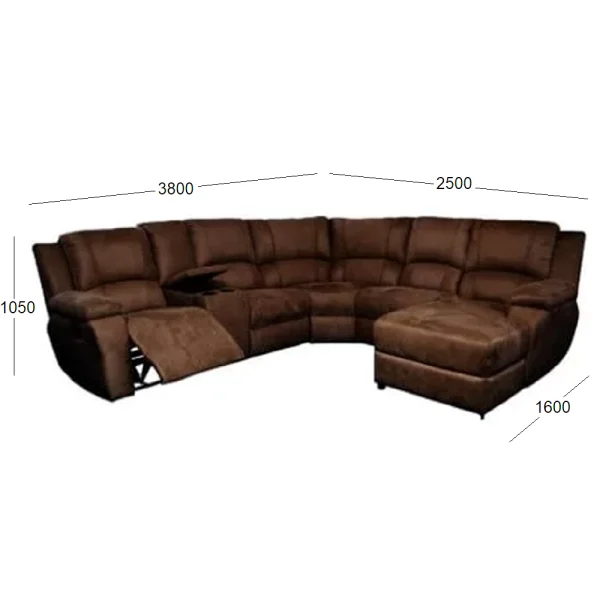 PREMIER 5 SEATER WITH CHAISE FABRIC WITH DIMENSIONS
