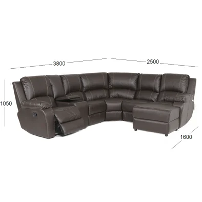 PREMIER 5 SEATER WITH CHAISE LL WITH DIMENSIONS