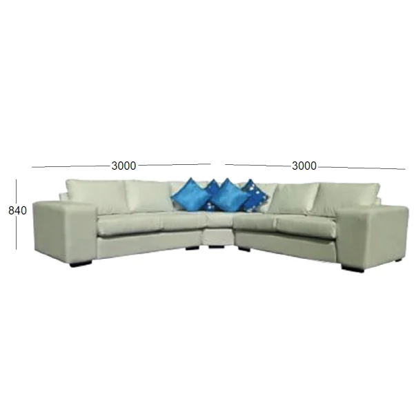 MOD XL 5 SEATER CNR FABRIC WITH DIMENSIONS