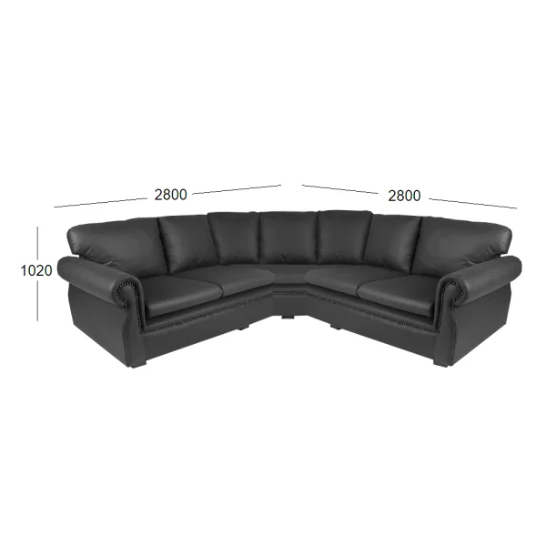 AFRIQUE 5 SEATER CORNER COUCH WITH DIMENSIONS