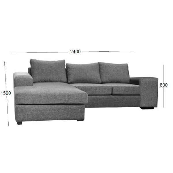 MOD XL UNIVERSAL CHAISE LL WITH DIMENSIONS