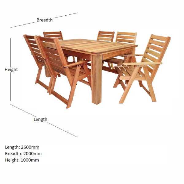 Patio 7 pc dining set - Saligna with dimension