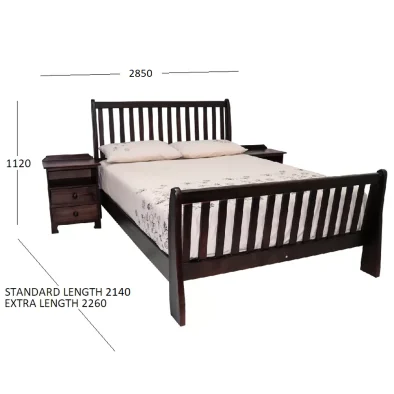 SLEIGH BED SET KING DIMENSIONS