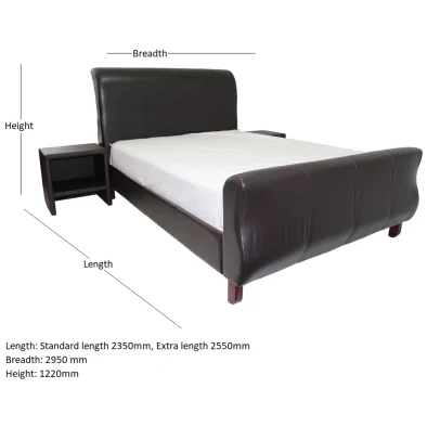 SLEIGH KING BED SET WITH DIMENSIONS