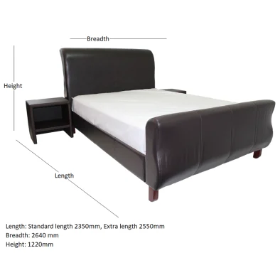 SLEIGH QUEEN BED SET WITH DIMENSIONS