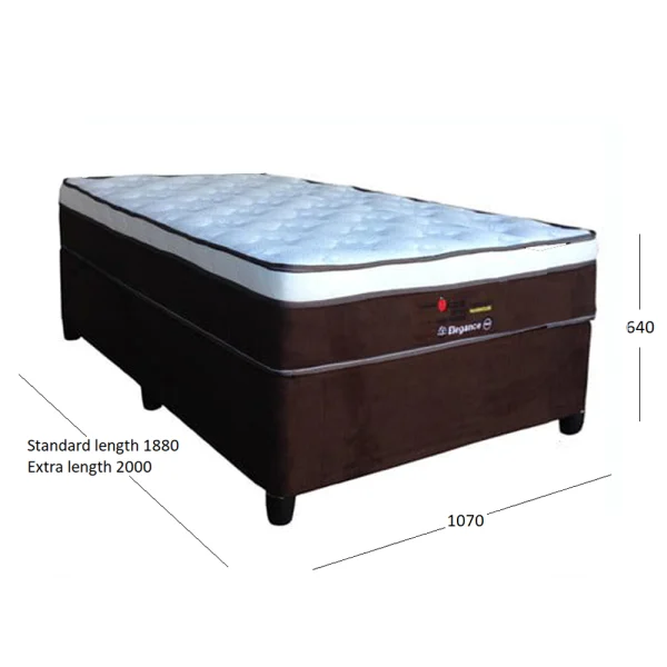 ELEGANCE 3-4 BASE & MATTRESS WITH DIMENSIONS