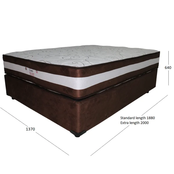 EXEC TURN DOUBLE BASE & MATTRESS WITH DIMENSIONS