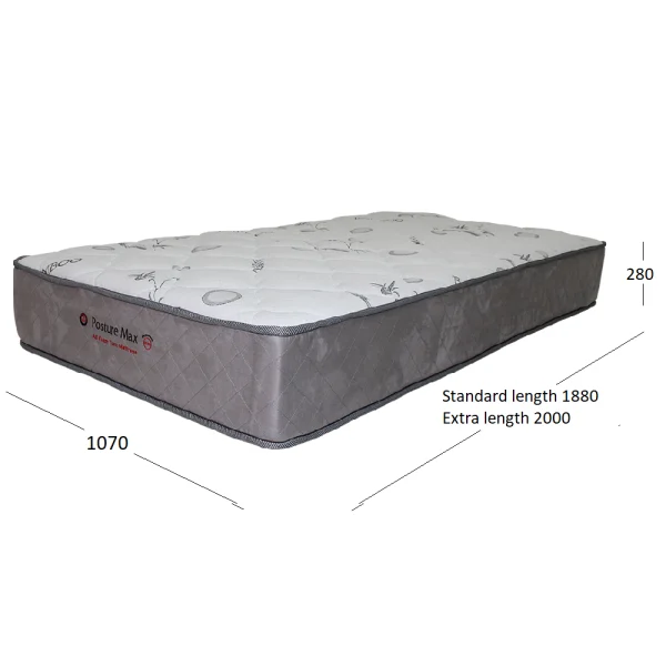 Posture max 3/4 mattress with dimensions