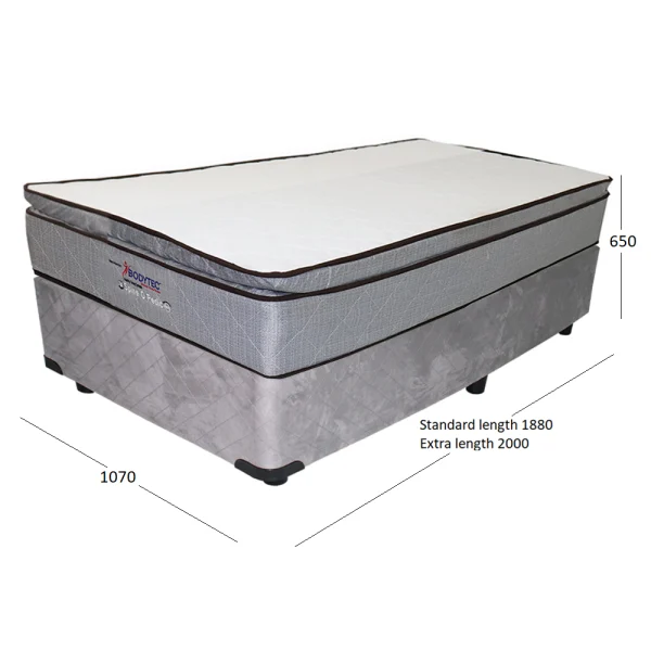 SPINEOPEDIC 3-4 BASE & MATTRESS WITH DIMENSIONS