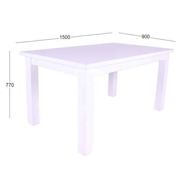 MOD DINING TABLE 1500 X 900 X 770 WITH DIMENSIONS