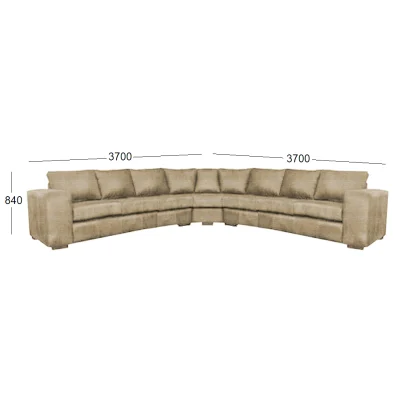 MOD XL 7 SEATER CNR FABRIC WITH DIMENSIONS