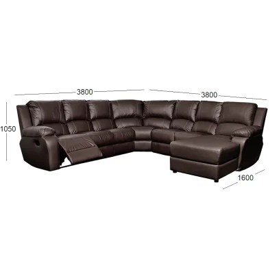 PREMIER 7 SEATER CNR WITH CHAISE 1 ACTION LL WITH DIMENSION
