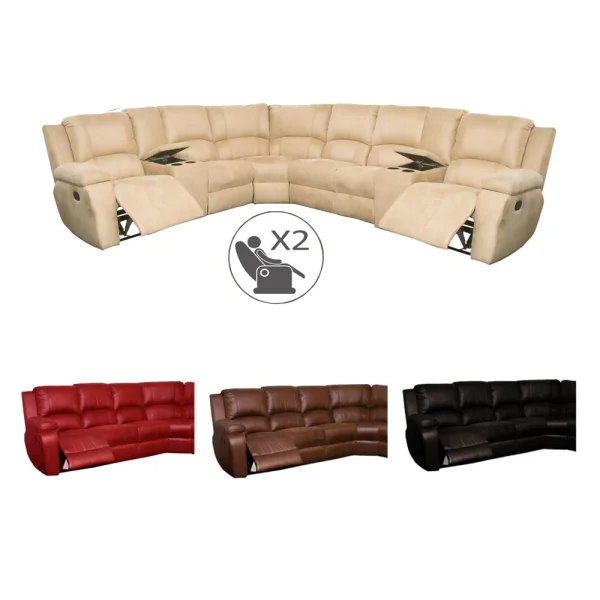 Premier-6-seater-cnr-with-2-consoles-LL-various-colours with signs