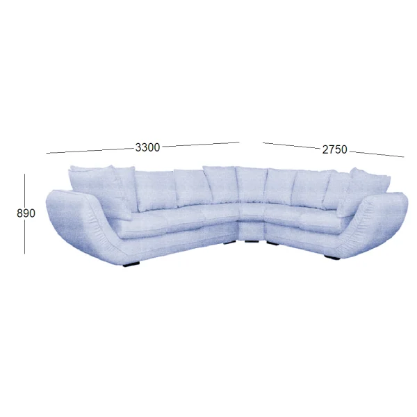 REGAL 6 SEATER CNR FABRIC WITH DIMENSIONS