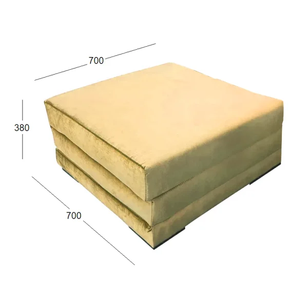 FOLDABLE OTTOMAN SINGLE MATTRESS FABRIC WITH DIMENSIONS
