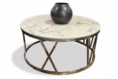 Marble and Stainless steel 1000mm Round coffee table