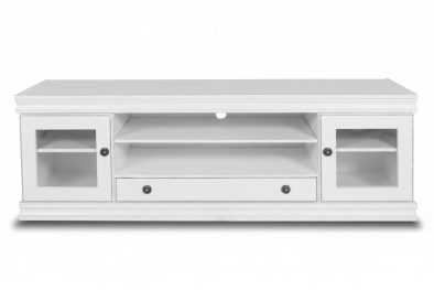 Mode Plasma 2 Glass Doors 1 Drawer 1800 Painted French White